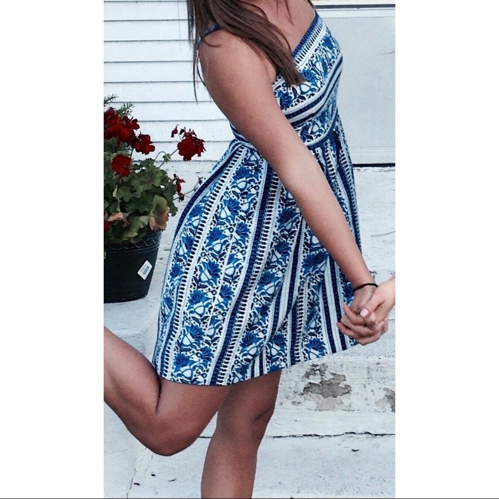 The Loft Blue and white Summer Dress - 0